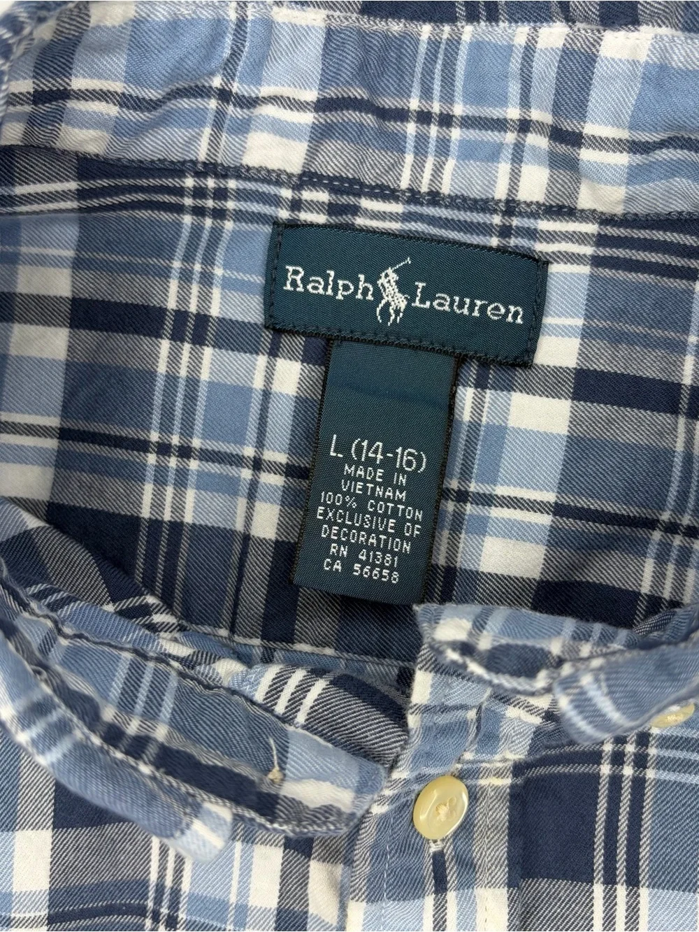 Polo Ralph Lauren Boys Classic Button-Down Shirt Size L 14-16